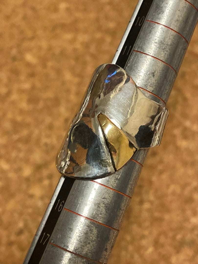 ◆感謝価格◆SILVER（シルバー925）×K20コンビリング◆