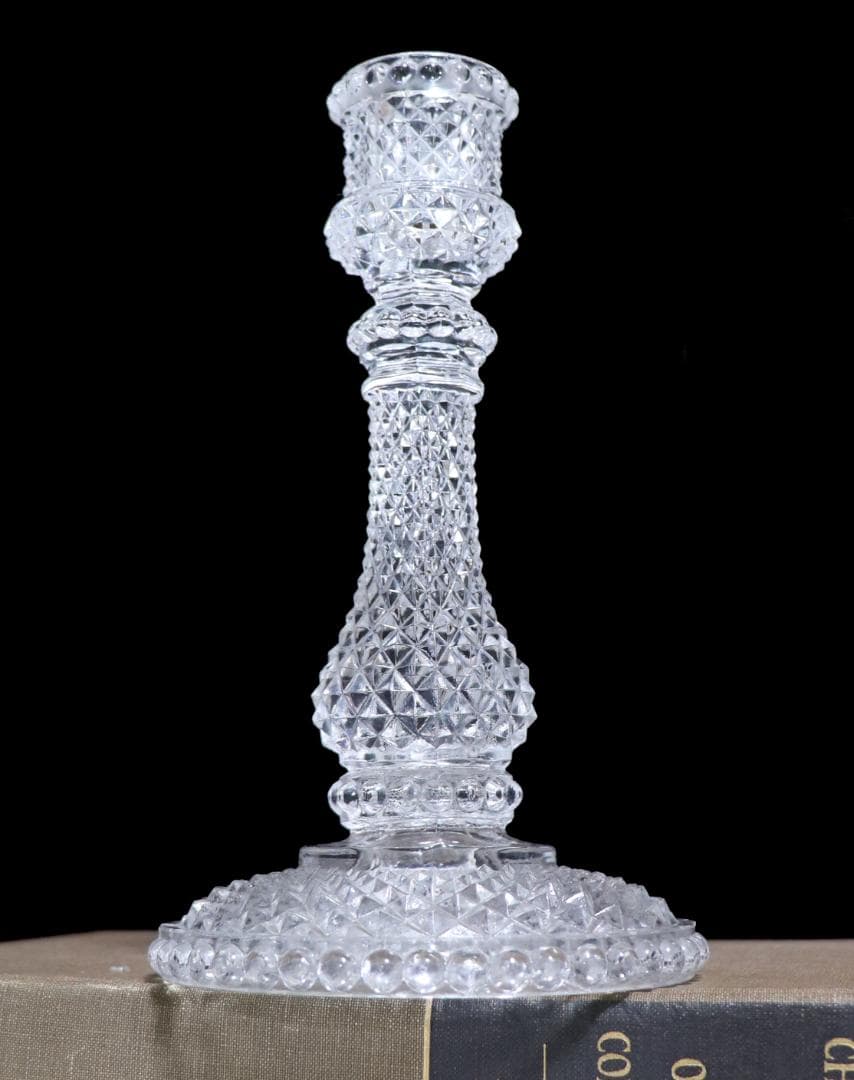 オールド・バカラ 珍品 キャンドルホルダー 18.3cm ディアマン ビゾー