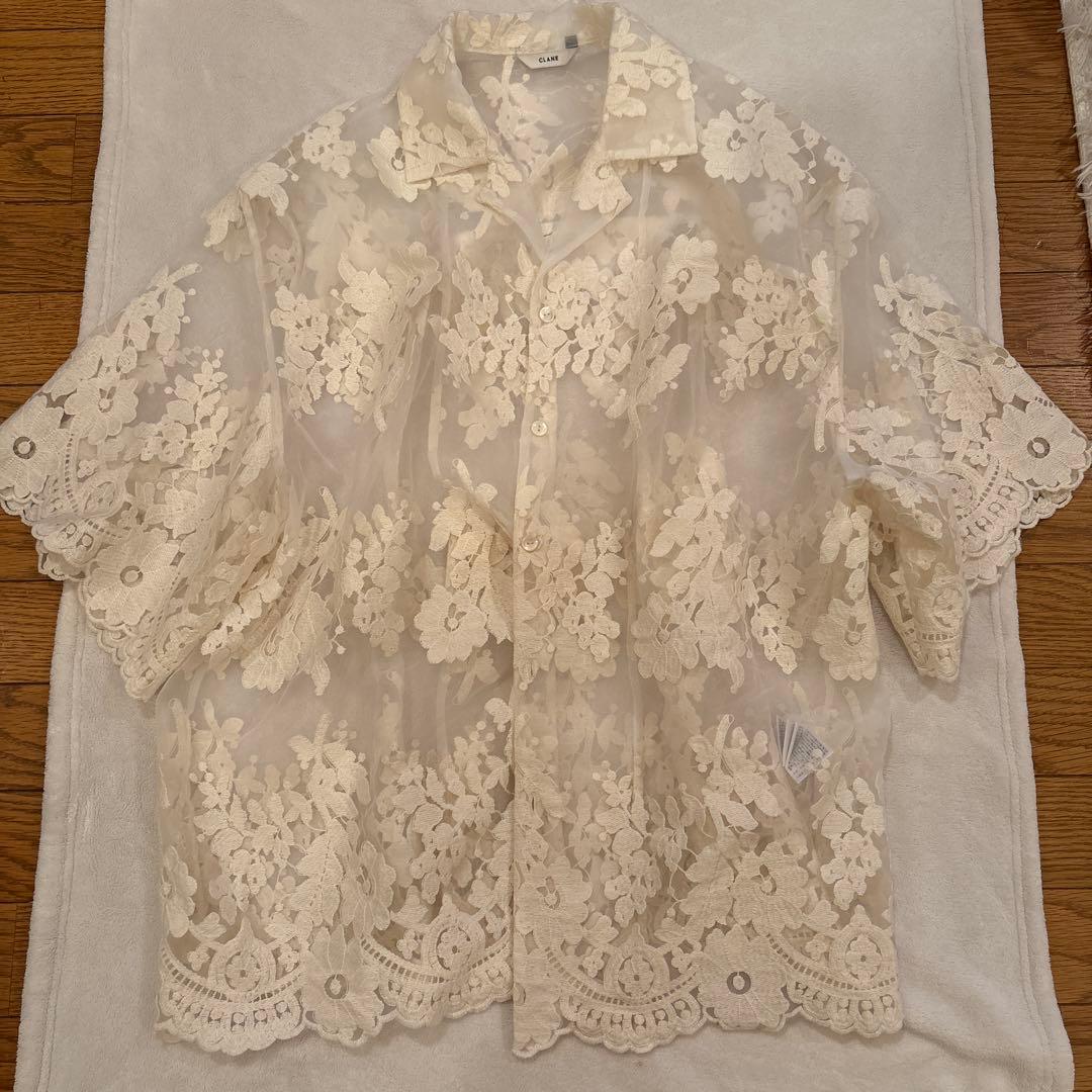 使用少　CLANE SHEER FLOWER レースシャツ　サイズ1