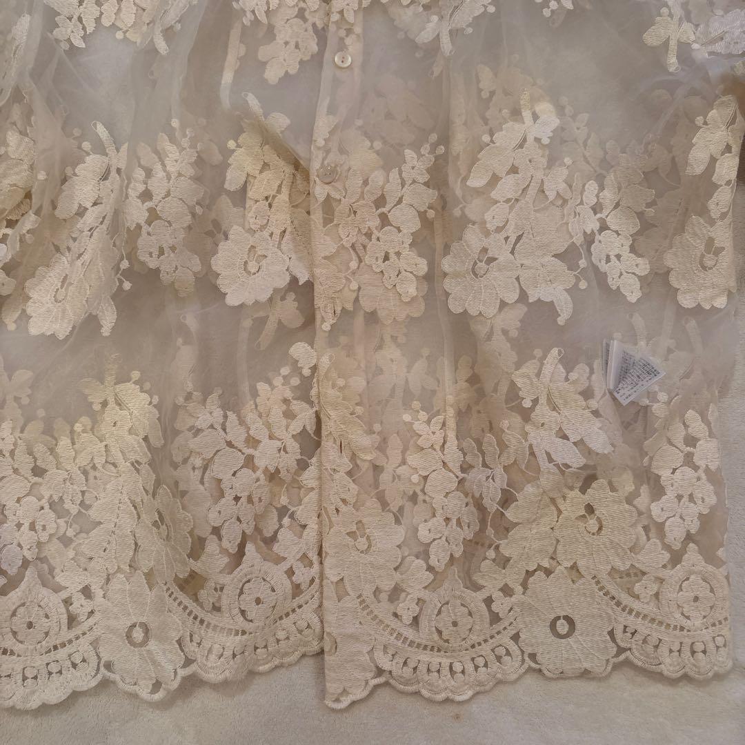 使用少　CLANE SHEER FLOWER レースシャツ　サイズ1