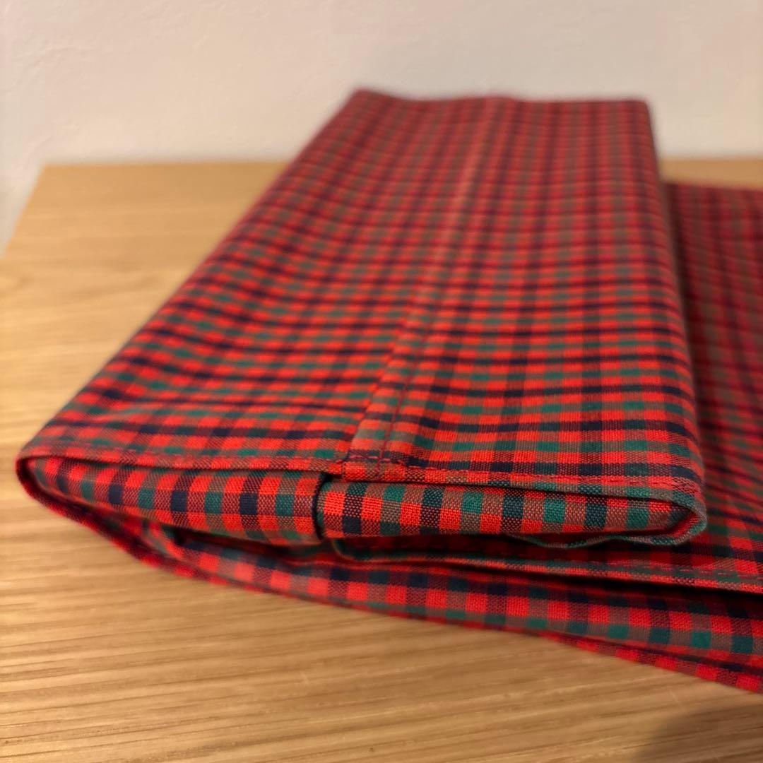 ファミリア　familiar 赤チェックトートバッグ大