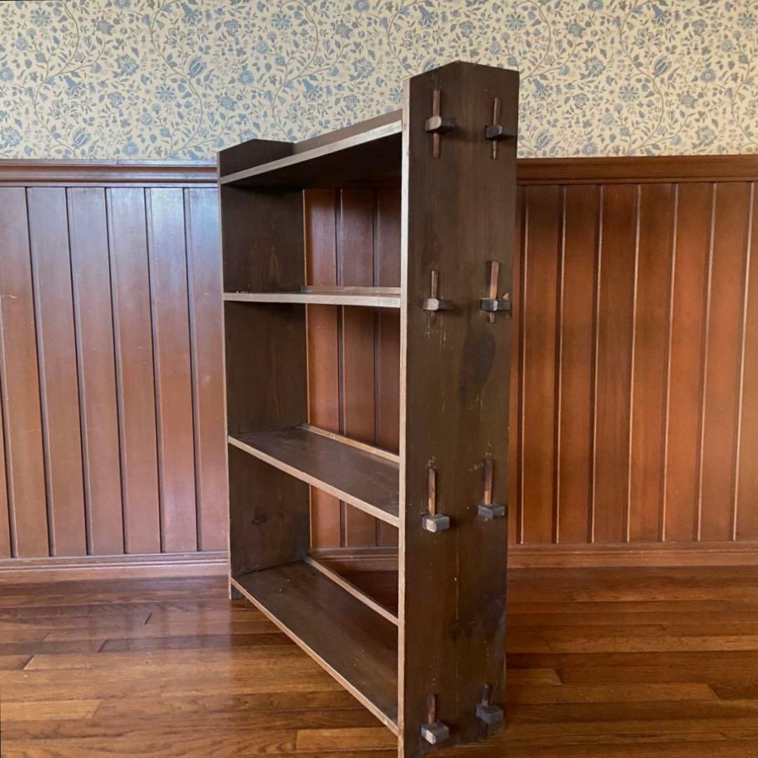 アンティーク　古い本棚　レトロ　楔棚　オープンラック　くさび棚