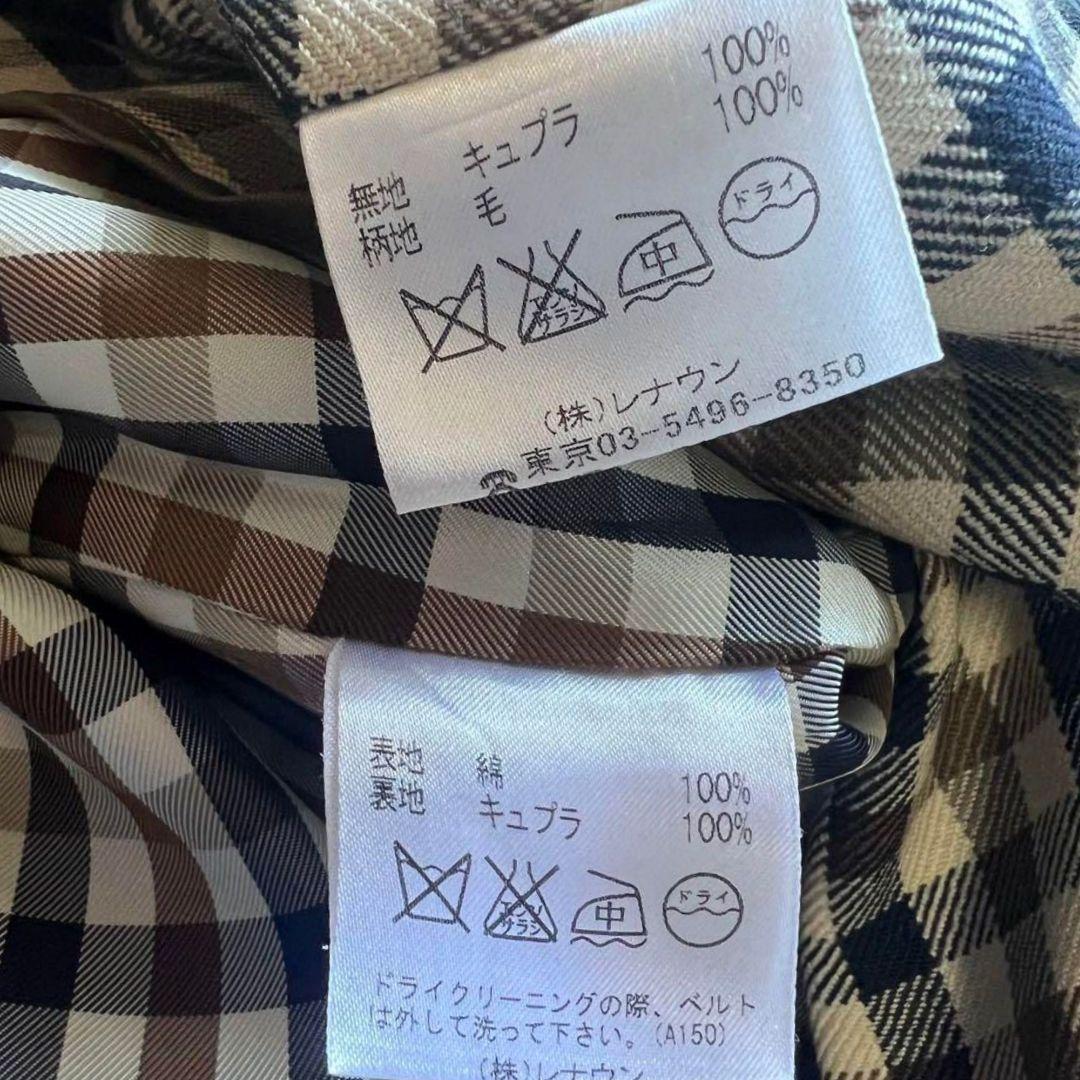 【美品】Aquascutum トレンチコート ウールライナー ベルト S