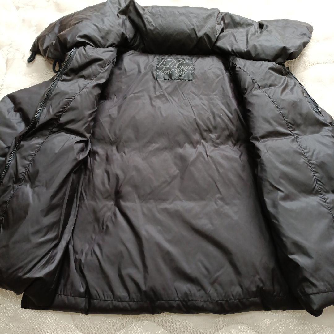 American ragcie黒ダウン ホワイトグース ダウンジャケット 女優襟