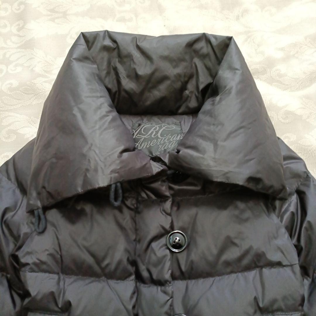 American ragcie黒ダウン ホワイトグース ダウンジャケット 女優襟