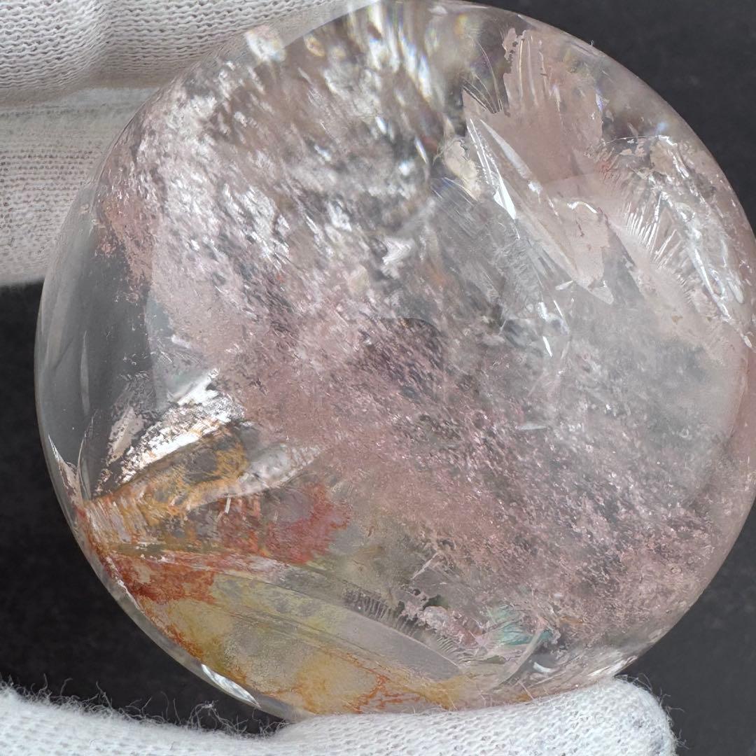 M-44ピンクアゼツライト丸玉　ピンク層状スフィア　ピンククォーツ57.4mm