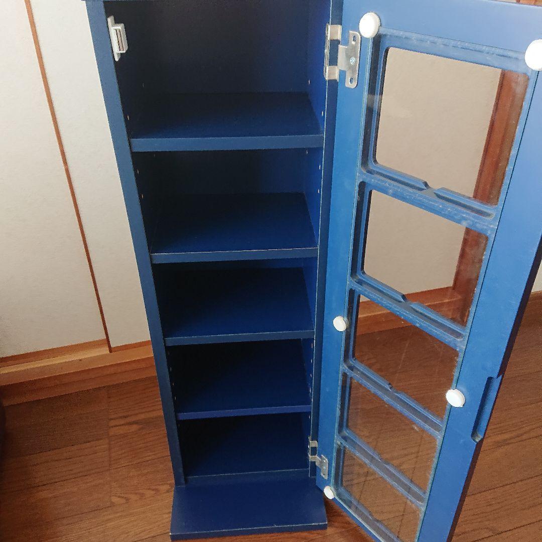 希少青色廃盤商品　木製山善CDタワー　FCDT-2680 DSG 濃いブルー