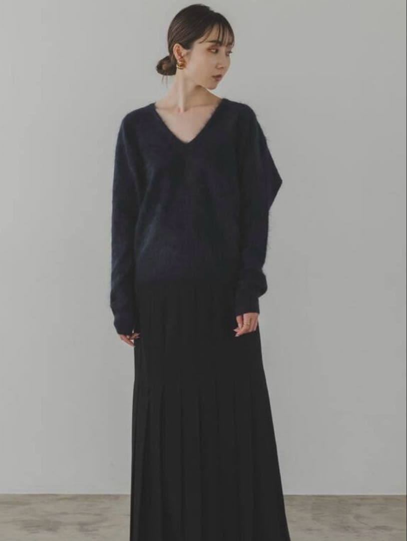 新品 ELENI/エルニ ファーカシミヤVネックニット noble