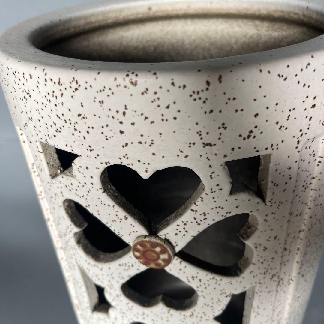 信楽焼傘立て  ハート透かし 高さ42cm