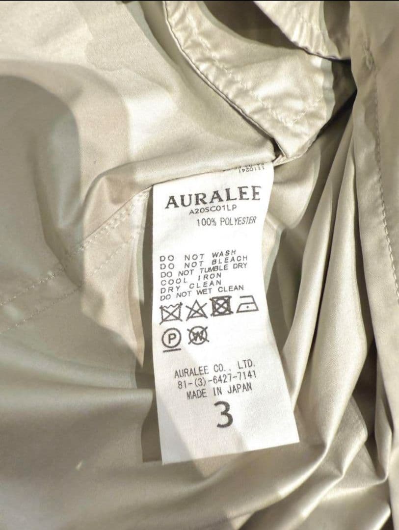 ジャケット・アウター AURALEE SUPER LIGHT SOUTIEN COLLAR COAT