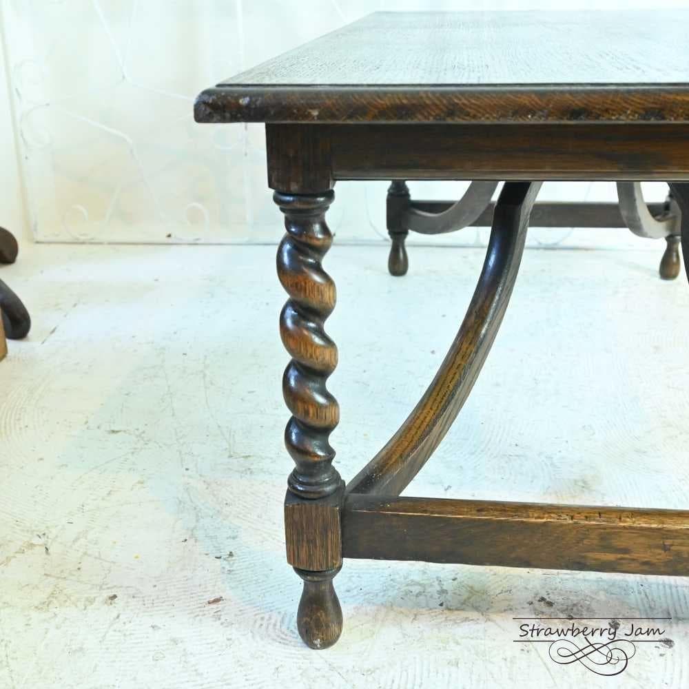 L3705-258 英国アンティーク オーク ローテーブル センターテーブル