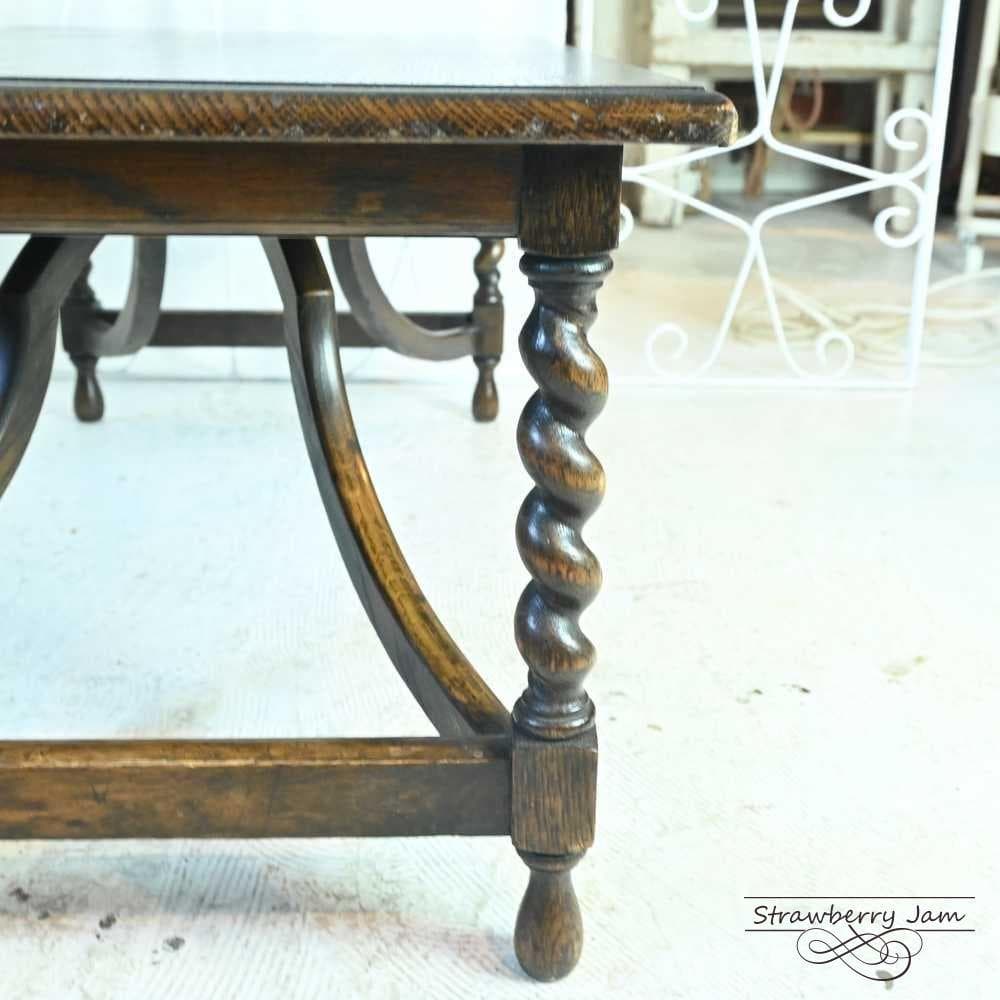 L3705-258 英国アンティーク オーク ローテーブル センターテーブル