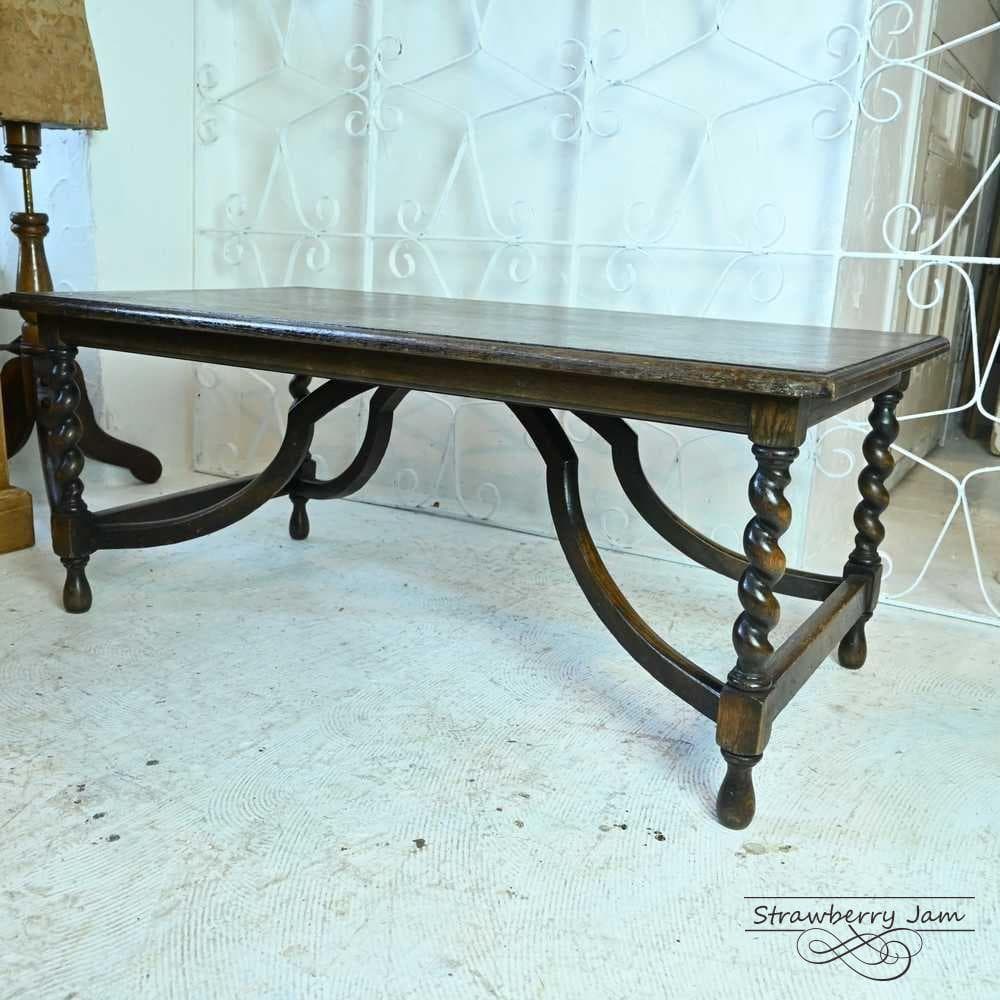 L3705-258 英国アンティーク オーク ローテーブル センターテーブル