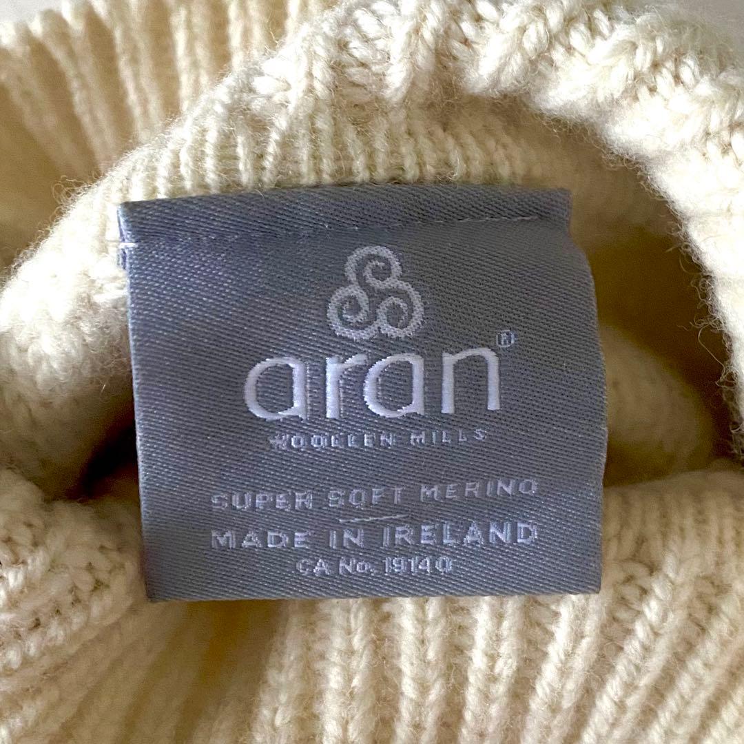 美品☆アランウーレンミルズ 洗える ハイネック ケーブルニット ゆったり