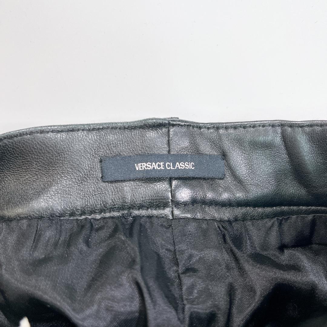 VERSACE CLASSIC ラム レザーパンツ ブラック 52 L 本革