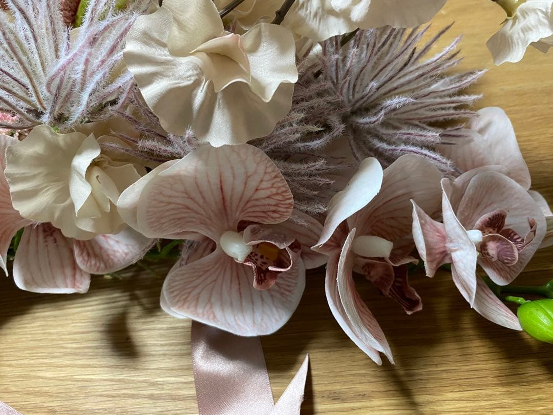 アーティフィシャルフラワー ブーケ ピンク系　ブートニアセット