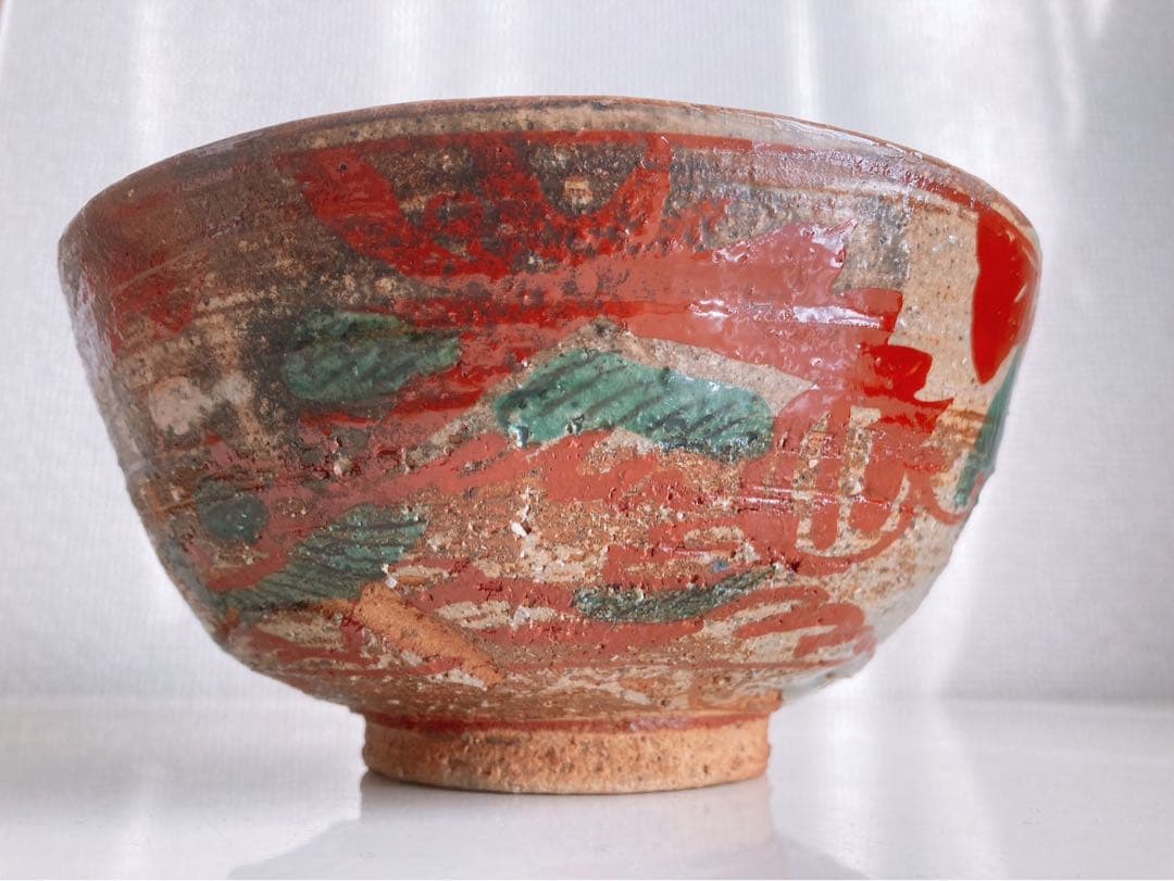 犬山焼　赤絵　鉢