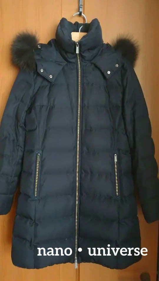 【nano・universe】西川ダウンコート ネイビー ファー取り外し可能