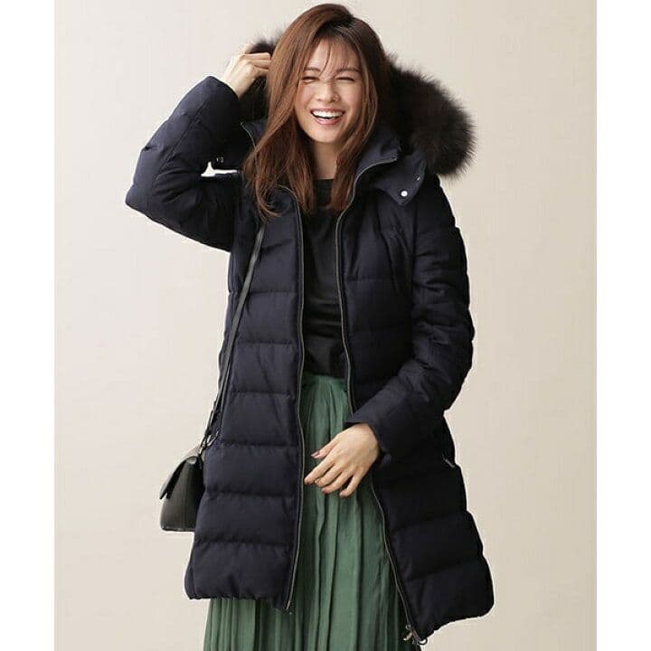 【nano・universe】西川ダウンコート ネイビー ファー取り外し可能