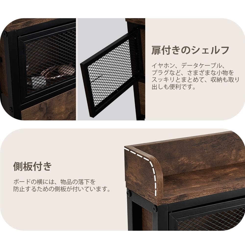 人気販売中！北欧風コンセント付きベッドフレーム　木製　ダブル（DOUBLE）