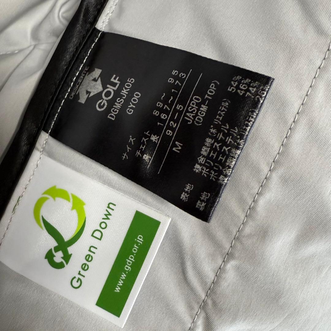 【デサントゴルフ】美品 ダウンジャケット グレー 切替 Mサイズ メンズ