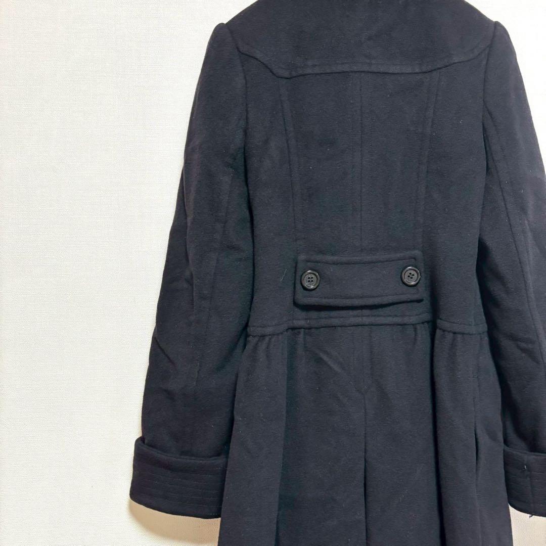 EPOCA ロングコート 黒 ブラック 40 アウター フレア 厚手 防寒