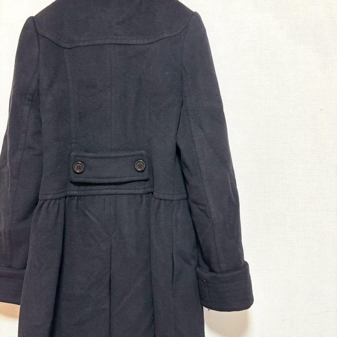 EPOCA ロングコート 黒 ブラック 40 アウター フレア 厚手 防寒