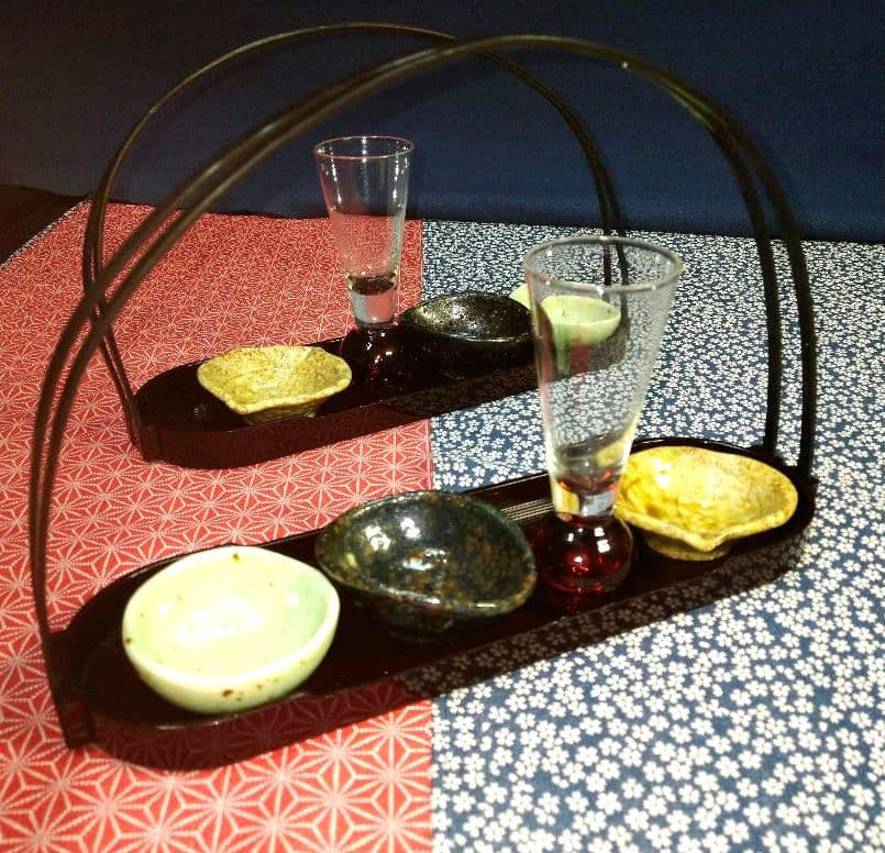 ⬛ホテル・旅館気分で豪華に演出 【華やか置台３組セット】５種類計４小鉢皿グラス付