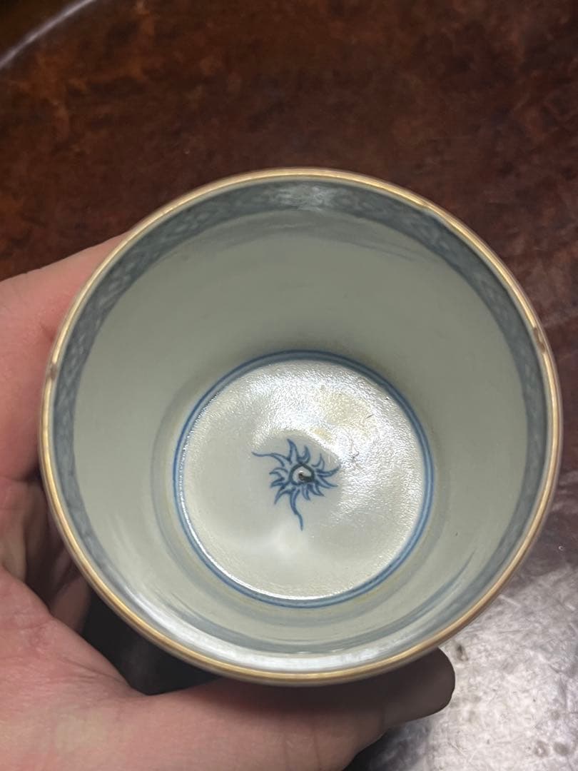 古伊万里　蕎麦猪口　あじさい　鶯　ウグイス　梅　雲雀　紫陽花　民芸　民藝