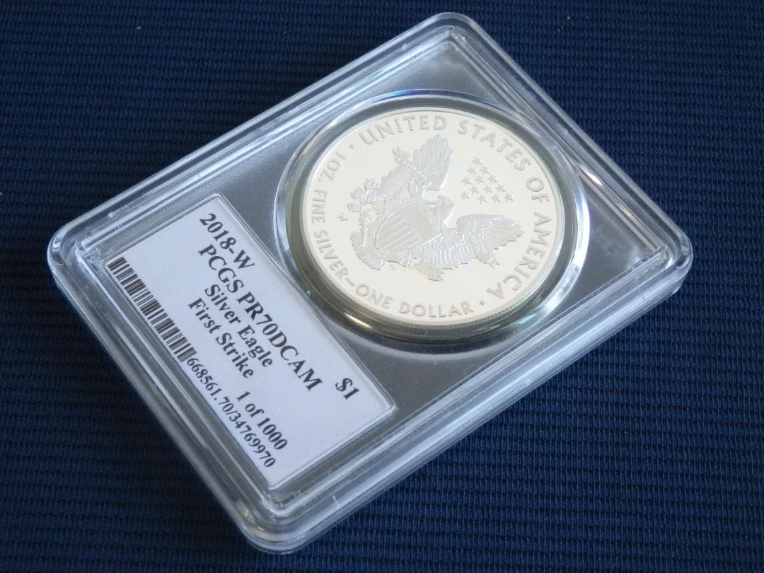 【値下】米国2018年　イーグル銀貨 T・クリーブランド　サインPR70DCAM