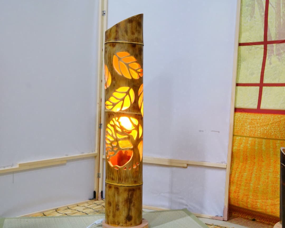 竹ランンプ　〜〜揺らぎの炎   リーフ〜〜