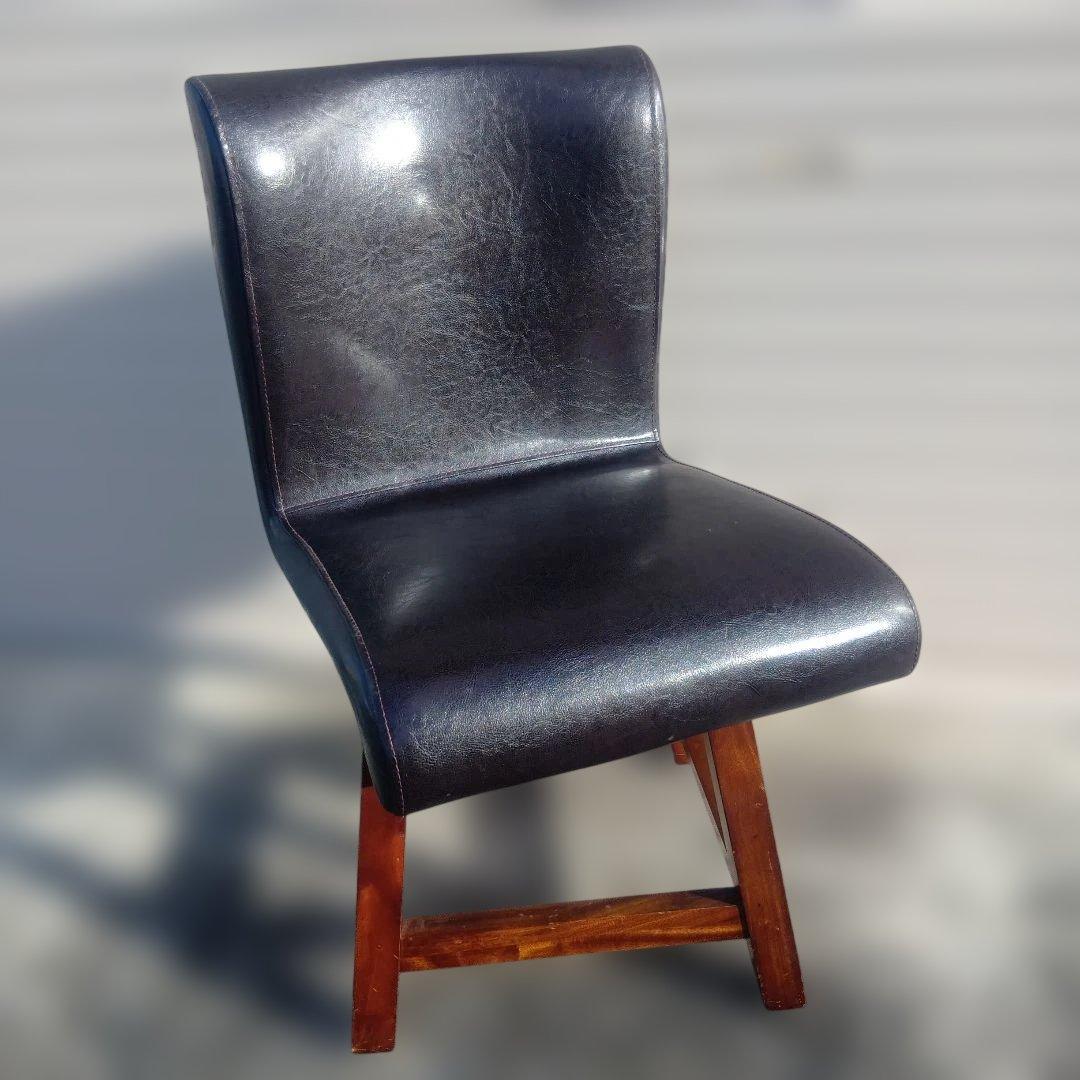 ヴィンテージ MORISHIGE PUレザー アンティーク回転チェア③