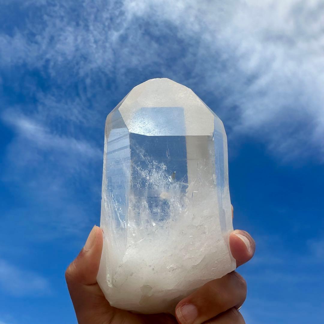 【水晶　ロック クリスタル】　バーコード入り　ビッグポイント　⑤