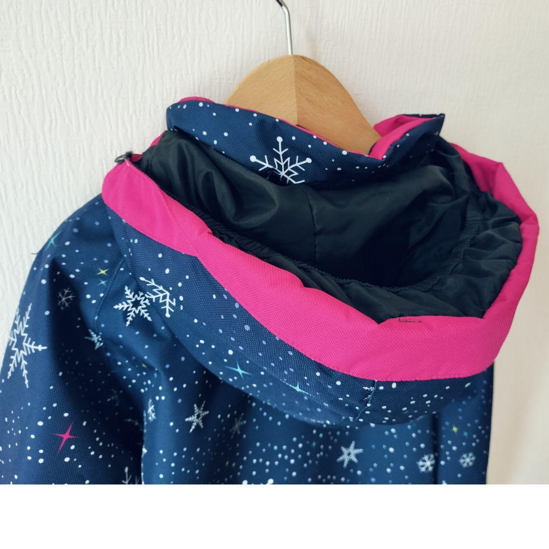 美品 Phenixスキーウェア 女の子 上下 140 130 雪結晶☆紺ピンク