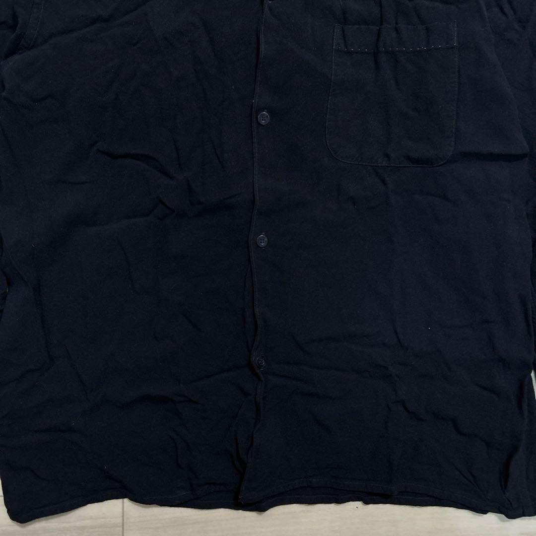 COMOLI レーヨン オープンカラーシャツ ブラック サイズ4