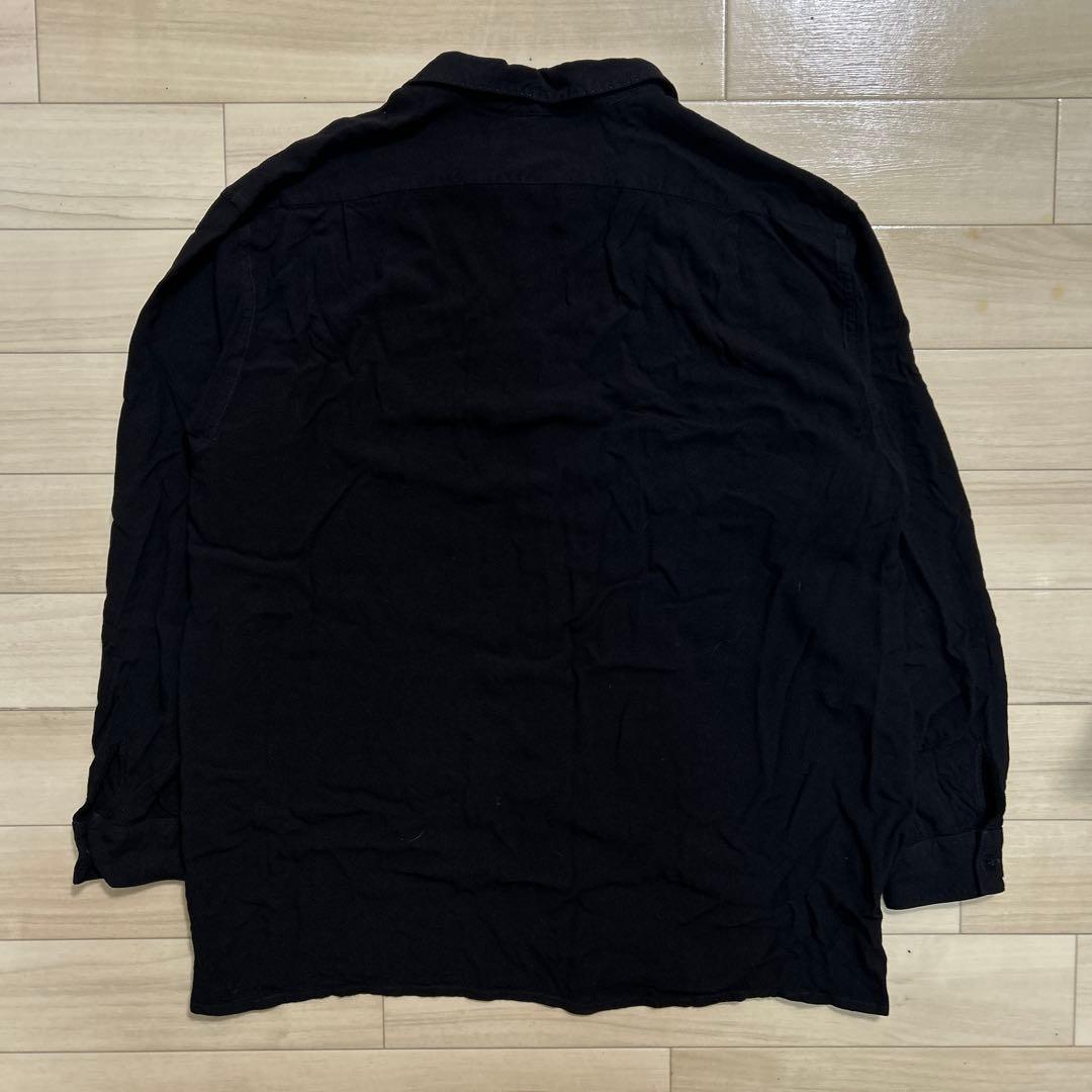 COMOLI レーヨン オープンカラーシャツ ブラック サイズ4