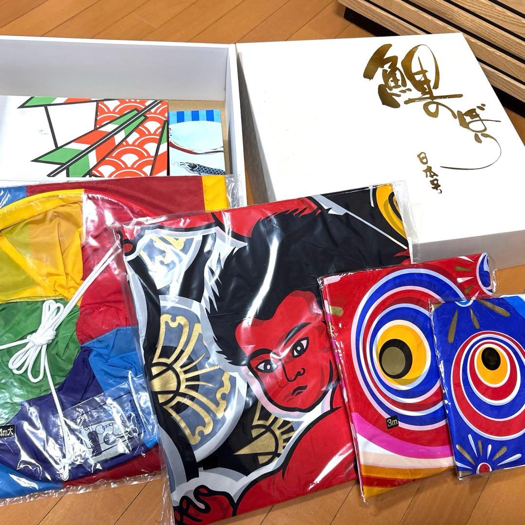 4m 40号　6点セット　鯉のぼり　鯉幟　庭園用　庭用　金太郎　ゴールド　俊峰