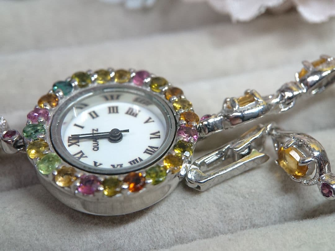 トルマリン シトリン 時計 925 0170 タンザナイト