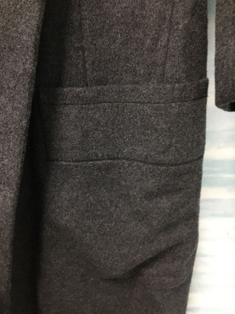 【Y'sヨウジヤマモト】ロング丈コート　フェルト生地　グレー　モード 日本製