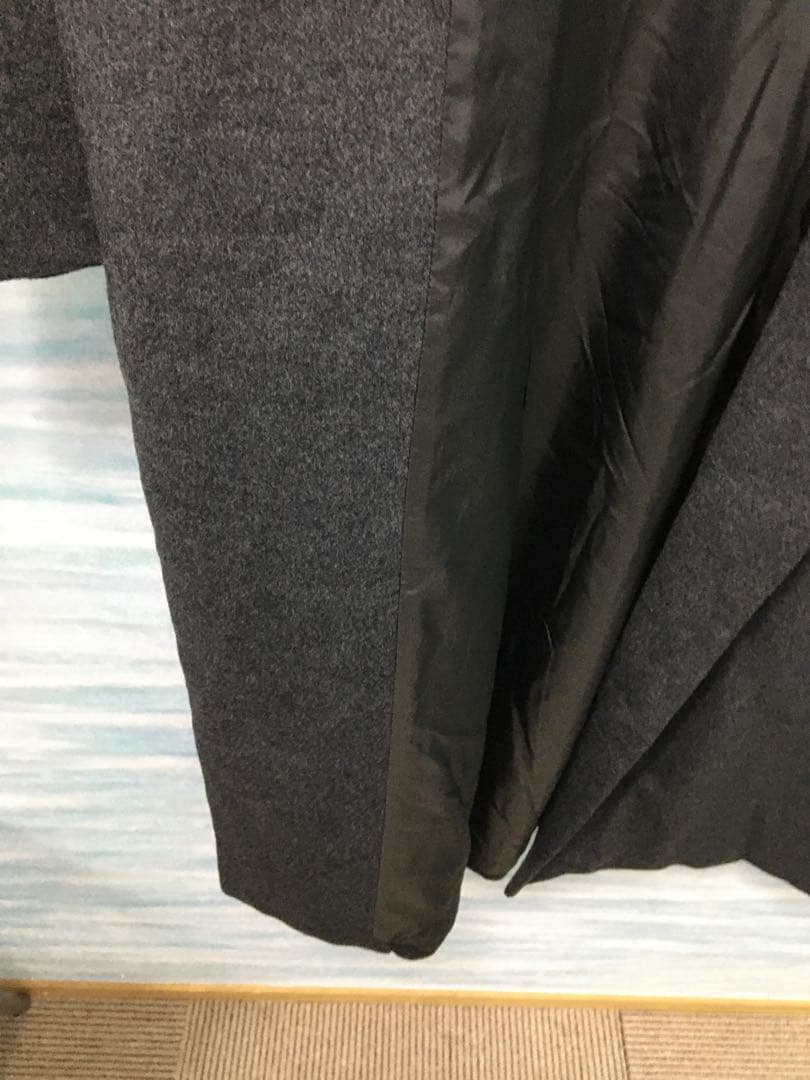 【Y'sヨウジヤマモト】ロング丈コート　フェルト生地　グレー　モード 日本製