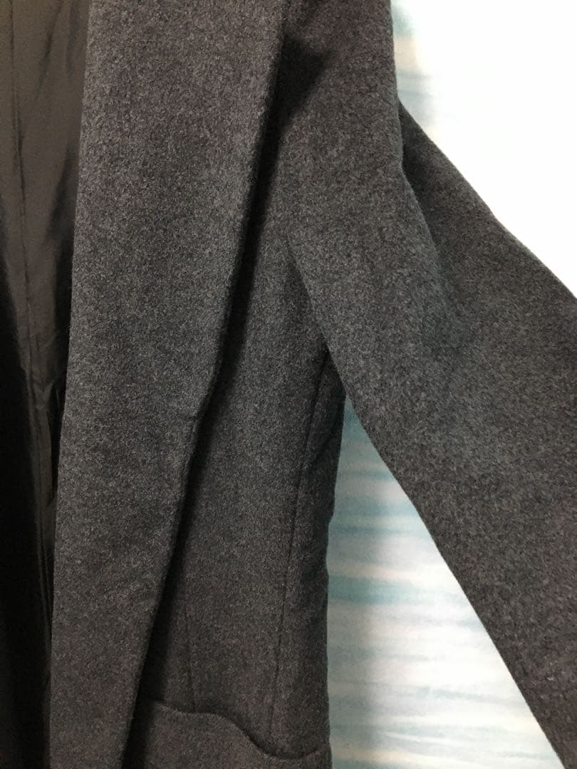 【Y'sヨウジヤマモト】ロング丈コート　フェルト生地　グレー　モード 日本製