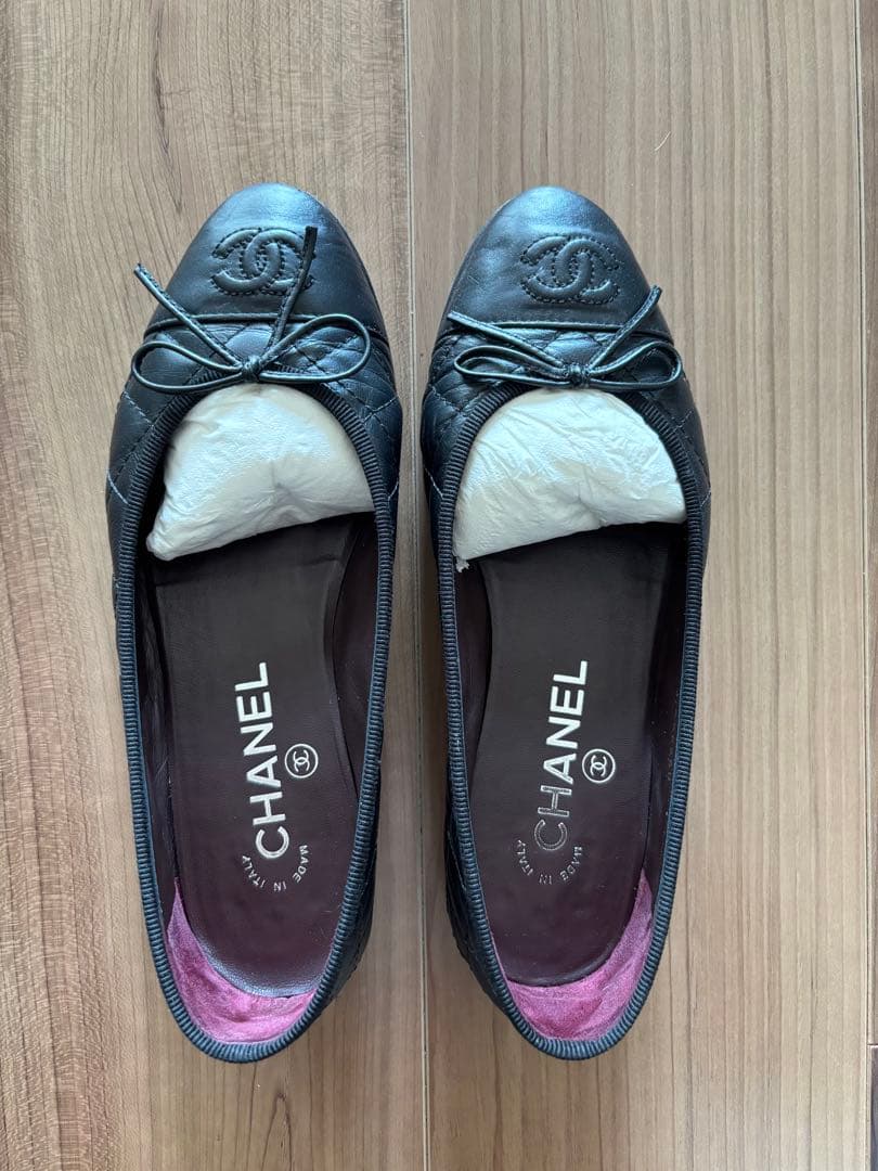 美品【CHANEL シャネル】バレリーナ 35.5(22.5センチ) 保存袋付