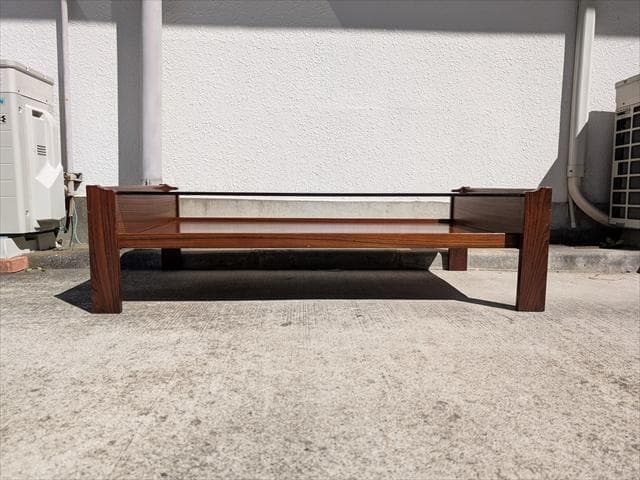 ヴィンテージ｜日田工芸｜スモークガラストップ｜センターテーブル｜