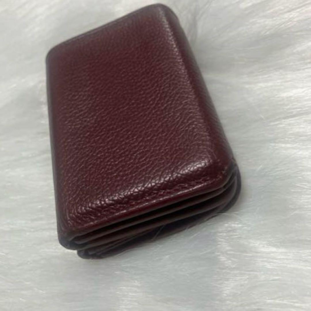 BALENCIAGA三つ折り財布　赤茶色　あずき色
