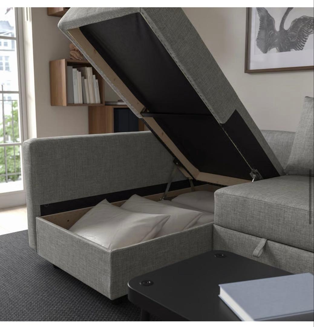 IKEA フリーヘーテン　L字型ファブリックソファ