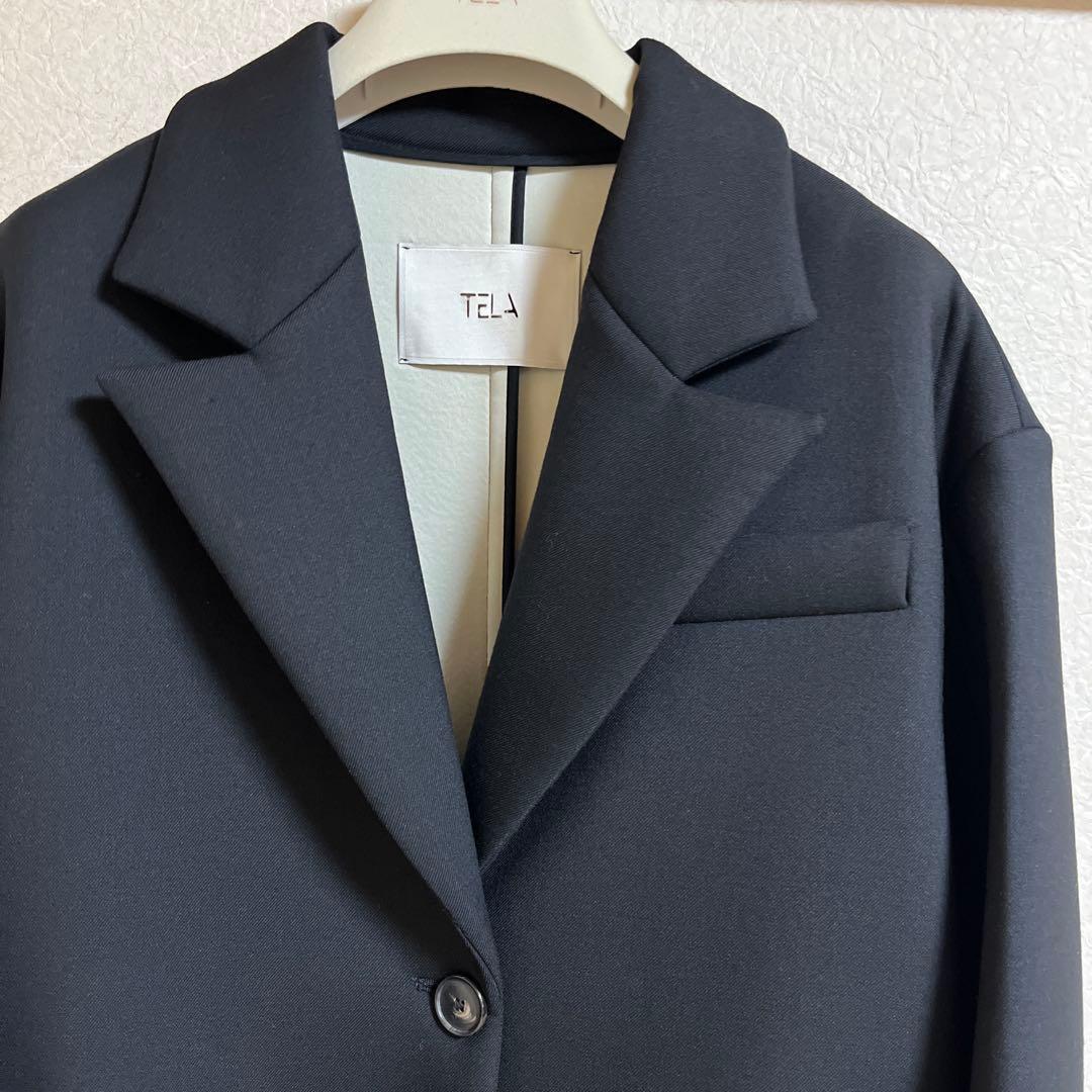 TELA (テラ)　シングルブレスト　黒　チェスターコート 40