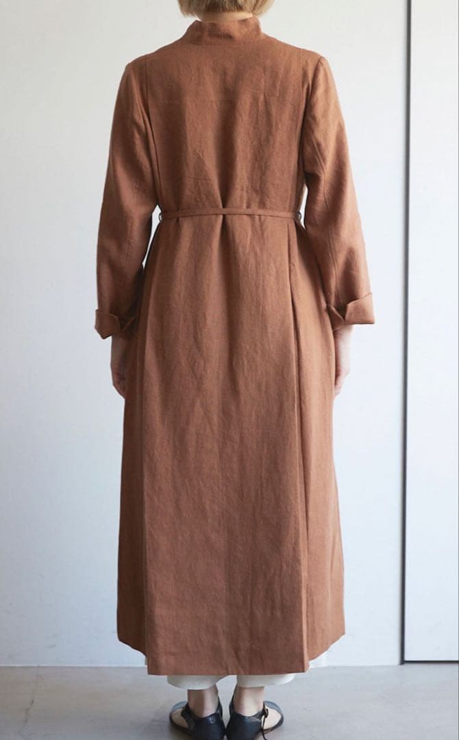 DoI 働衣　Lily coat リリーコート　リネン　ブラウン