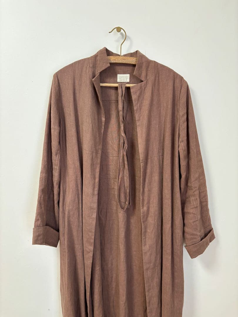 DoI 働衣　Lily coat リリーコート　リネン　ブラウン