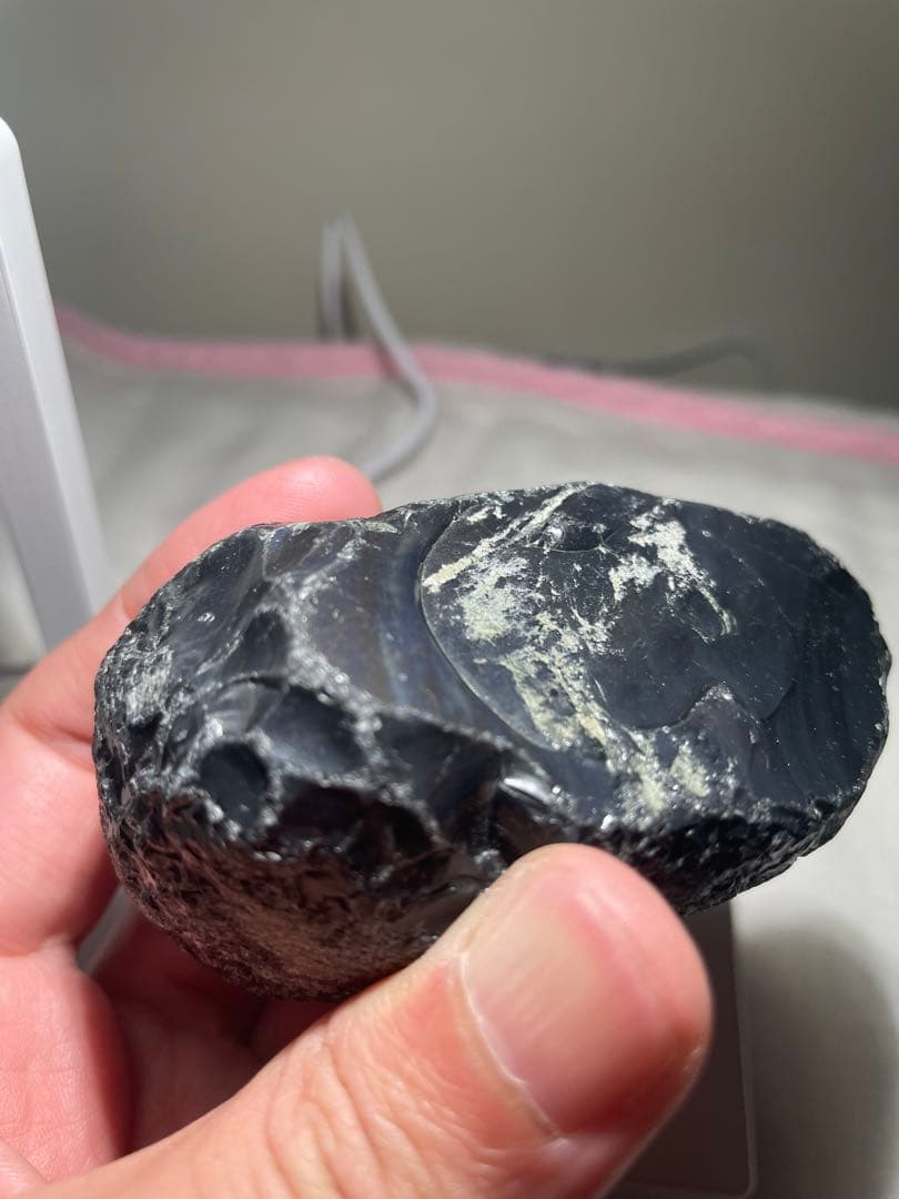 研磨品　十勝石玲瓏　ディープブルー＋マスタードイエロー　レインボーオブシディアン