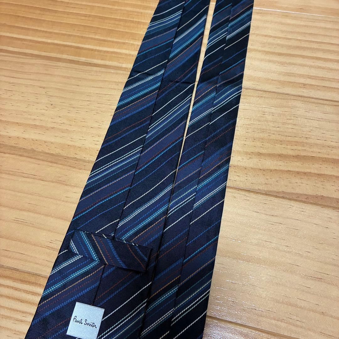 【極美品】ポールスミス ネクタイ 現行 マルチストライプ 花柄 日本製 ビジネス
